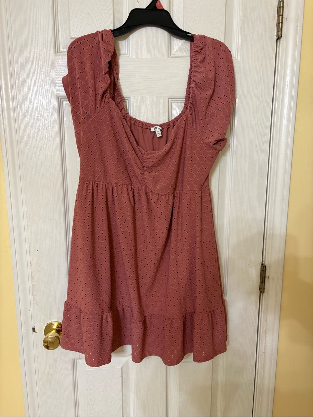 AUW Rose Mauve Eyelet Babydoll Top
